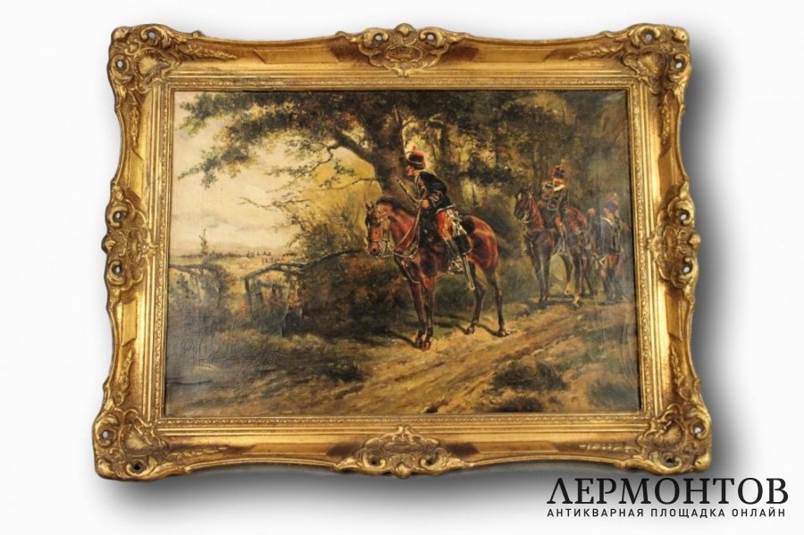 Картина. Разведчики. Людвиг Кох. Холст, масло. Германия