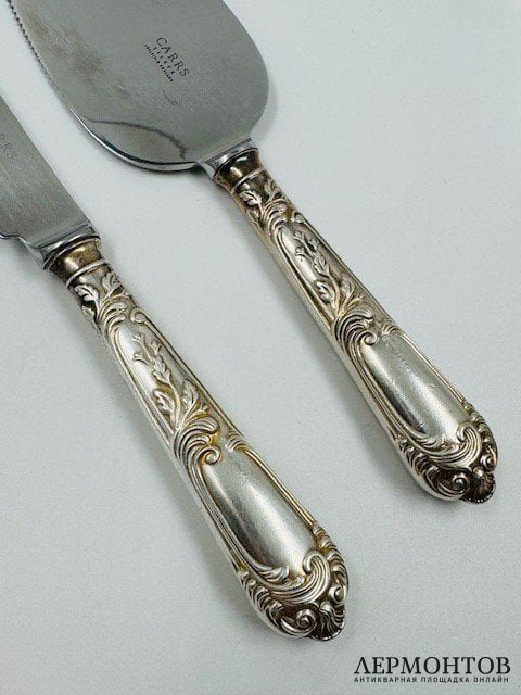 Лопатка и нож для торта. Серебро 925 пробы, Carrs, Великобритания, 20 век