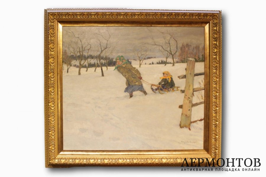 Картина. К бабушке в гости. Богданов-Бельский, 1910 год.