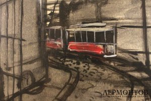 Картина Ромадин М.Н. Эскиз к фильму Застава Ильича. 1960е.