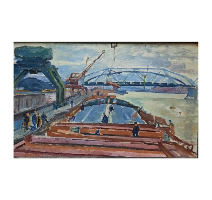 Картина Москва. Южный порт. СССР, Е.В. Каменецкая, 1968 г. 