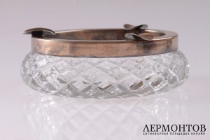 Пепельница. Хрусталь в серебре. Серебро 875 пробы. СССР