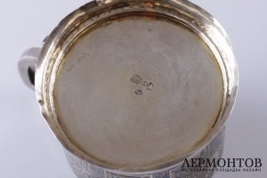 Подстаканник с черневым узором. Серебро 84 пробы. Российская империя