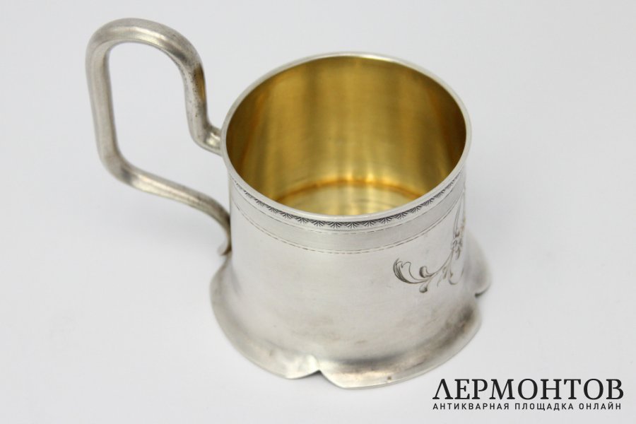 Подстаканник в стиле модерн. Серебро 84 пробы. Россия, Хлебников, 1908-1917.