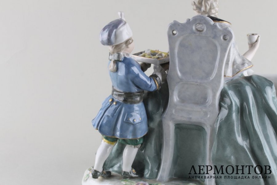 Статуэтка. Дама со слугой и русской борзой. Karl Ens. Германия. XX в.