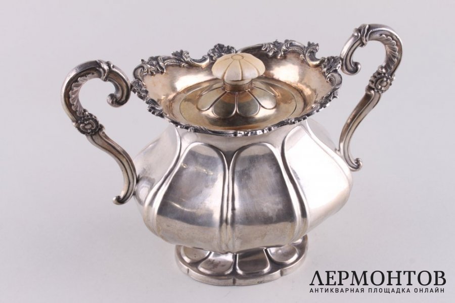 Сахарница. М.Лыков. Серебро 84 пробы. Российская империя. 1840 г.