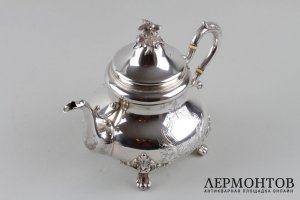 Чайник в неоклассическом стиле Fizaine. Серебро 950 пробы. Франция, XIX век.
