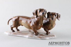 Статэтка Таксы. Фарфор, роспись. Германия, Rosenthal, 1934.