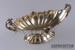 Ваза для фруктов. Серебро 800 пробы. Италия, XX век.