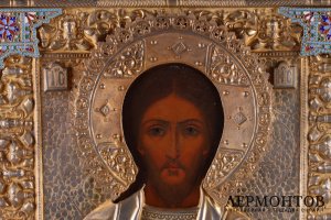 Икона "Иисус Вседержитель". Россия, конец 19 в. Дерево, левкас, темпера.