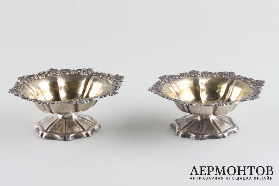 Солонки.Серебро 84 пробы, золочение. Российская империя, 1858 год.