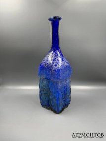 Штоф. Кобальтовое стекло, сусальное золото, Мурано, Италия, 1960–1970 годы