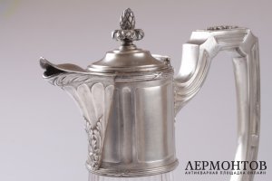Графин A. Debain. Серебро 950 пробы, хрусталь. Конец XIX в. Франция