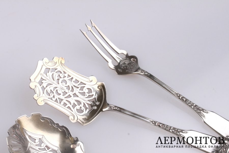 Набор для закусок H. Soufflot. Серебро 950. Франция
