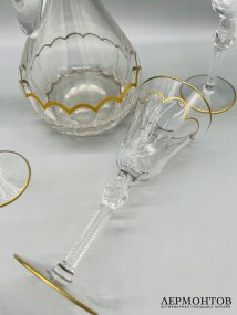 Набор для напитков: графин и 4 бокала. Хрусталь, Faberge, Франция, современная работа