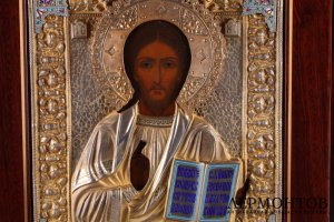 Икона "Иисус Вседержитель". Россия, конец 19 в. Дерево, левкас, темпера.