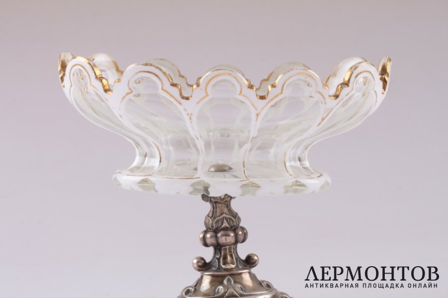 Вазочка со стеклом. 1851 год. Серебро 800. Австрия