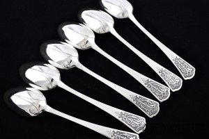 Большой столовый сервиз в футлярах. A. Debain. Серебро 950 пробы. Франция