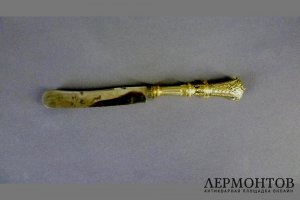 Набор Эгоист. Серебро 900, сталь, золочение. Европа, XIX век.
