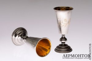 Пара рюмок. Серебро 84. Российская империя