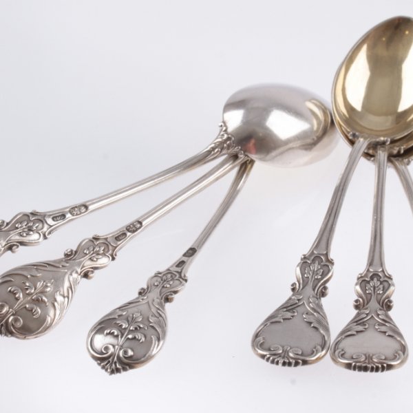 Набор кофейных ложек Shanks and Co. Серебро 84. Российская империя