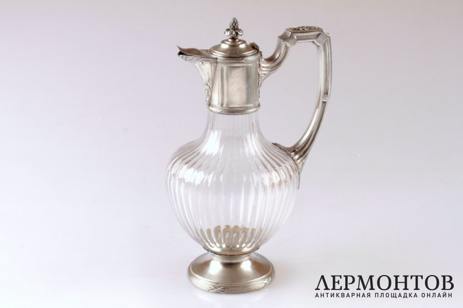 Графин A. Debain. Серебро 950 пробы, хрусталь. Конец XIX в. Франция