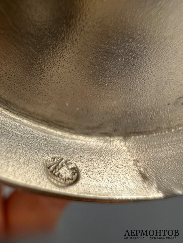 Солонка с фигурным бортом. Серебро 84 пробы, С. Мясоедов, Россия, 1899–1908 годы