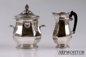 Чайно-кофейный сервиз Roussel Fils amp Cie. Серебро 950. Франция