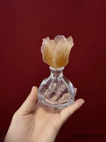 Флакон для духов «Роза». Хрусталь, пат-де-вер, Daum, Франция