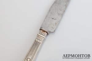 Набор столовых ножей в стиле модерн. Серебро 84, сталь. Россия. Фирма Братьев Грачевых.1908-1917 гг.