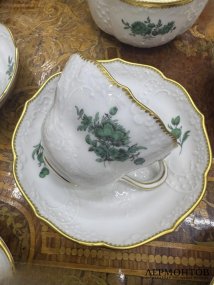 Чайный сервиз на 6 персон с букетами цветов. Фарфор, Meissen, Германия, 20 в.