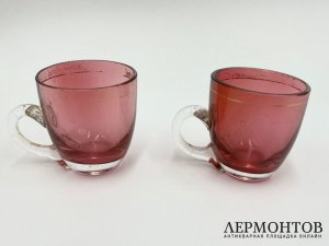Кружка 2 шт. Кукольный сервиз. 19 век. Стекло.
