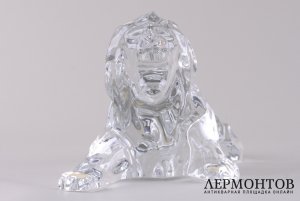 Статуэтка Лев. Франция, фирма Baccarat. Хрусталь, резьба.