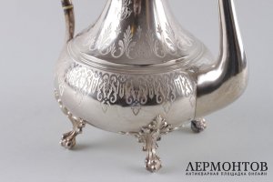 Кофейник в стиле ампир. Claude Roussel. Серебро 950 пробы. Франция, XIX в.