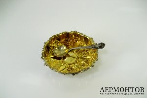Солонка. Серебро 925 пробы, золочение. Великобритания, XIX век.