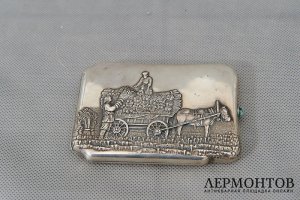 Портсигар. Серебро 84 пробы. Иван Хлебников. Российская Империя.