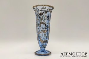 Ваза с цветами. Муранское стекло, серебрение. Италия, 1-я половина ХХ века.