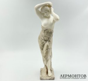 Скульптура Купальщица в ст. Модерн. Австрия, 1900-е гг., Ernst Beck.  Алебастр