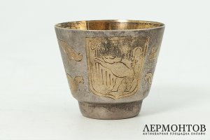 Стопка с растительным орнаментом. СССР, Мстерский завод Ювелир, 1974 год. Серебро 875