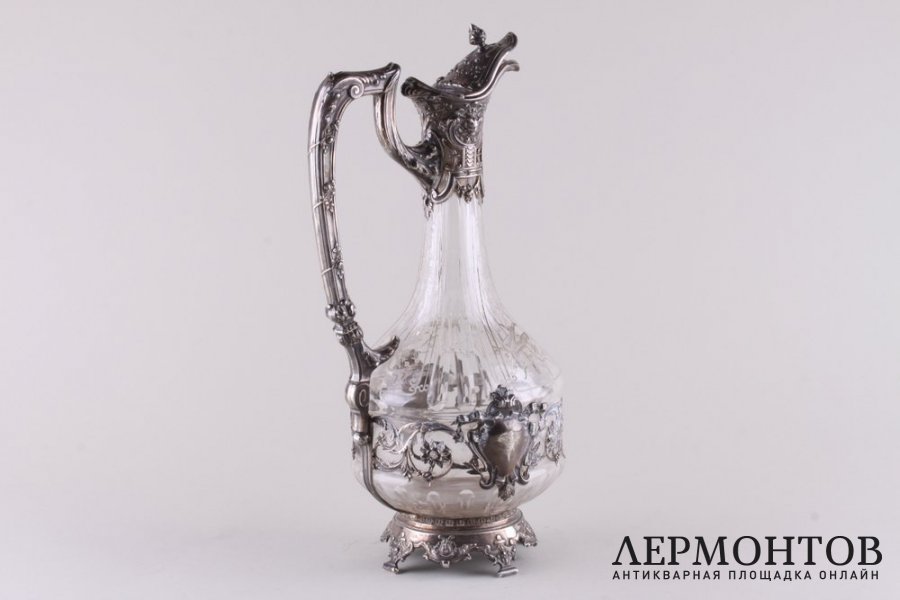 Парные графины для вина. Серебро 950 пробы. Франция, кон.19 века.