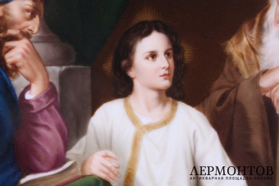 Пласт. Иисус в храме. Генрих Гоффман. Фарфор, живопись. Германия, KPM.