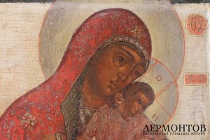 Икона Богоматерь Киккская. Россия, школа Оружейной Палаты. Дерево, левкас, темпера.