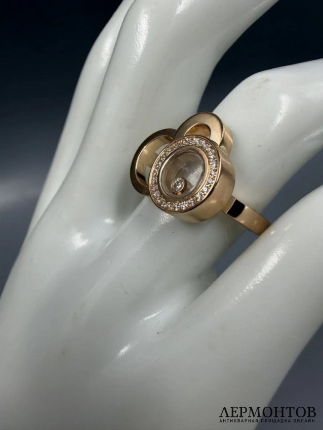 Кольцо «Happy Dreams» с бриллиантами. Розовое золото 750 пробы, Chopard