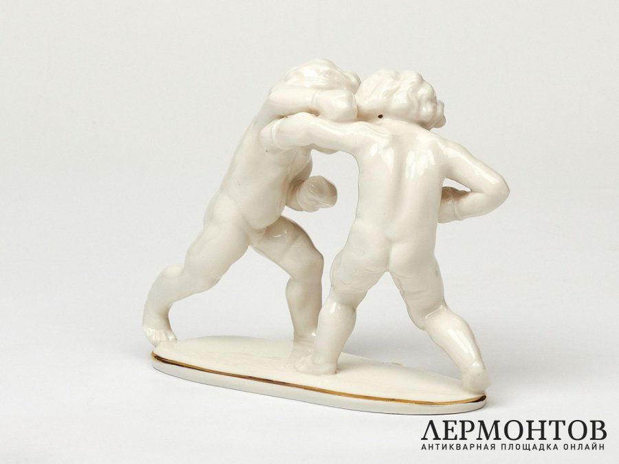 Статуэтка «Боксеры». Фарфор, Lorenz Hutschenreuther, Германия, 1938–1955 годы