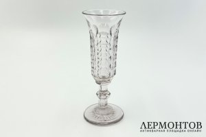 Фужер флейта шампанка. Россия, фабрика Мальцовых, 1840-1850-е гг.  Стекло.