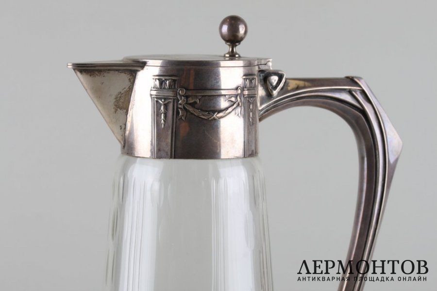 Графин с серебром 800 пробы. Германия, мастерская Fr.Kraemer,к.19-н.20 века.