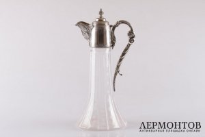 Графин. Серебро 925 пробы, стекло. 1872 год. Англия