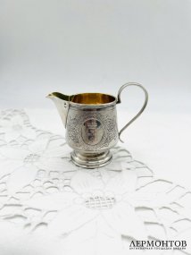 Сливочник в русском стиле. Серебро 84 пробы, М. Голощапов, Россия, 1886 год