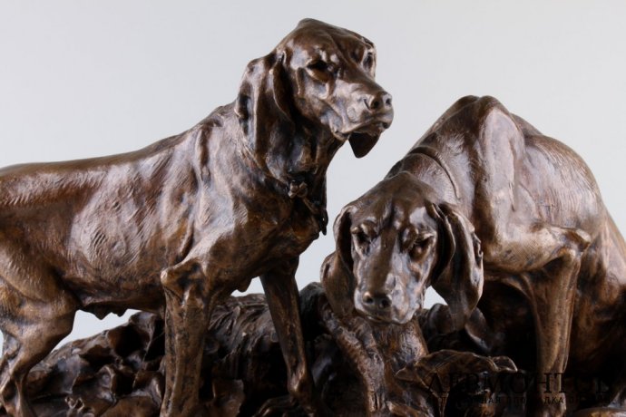 Скульптура Охотничьи собаки. Франция, Париж, автор мод. P.-J. Mene, кон.19-нач.20 в.