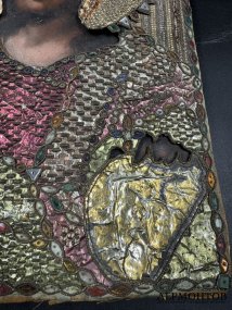 Икона «Господь Вседержитель» в шитом окладе. Дерево, живопись, Россия, конец 19 века